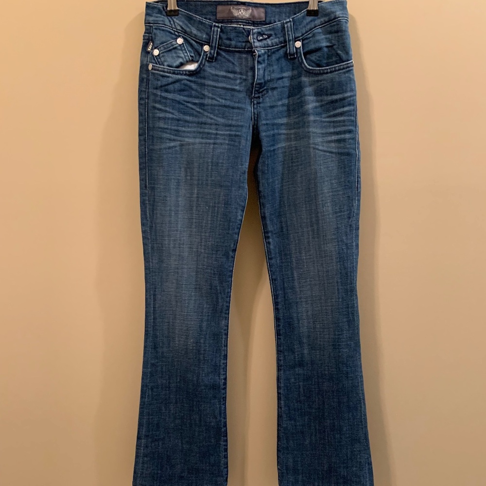 Rock & Republic Kasandra Rhinestone  Bootcut  Low Rise Jeans - size 26